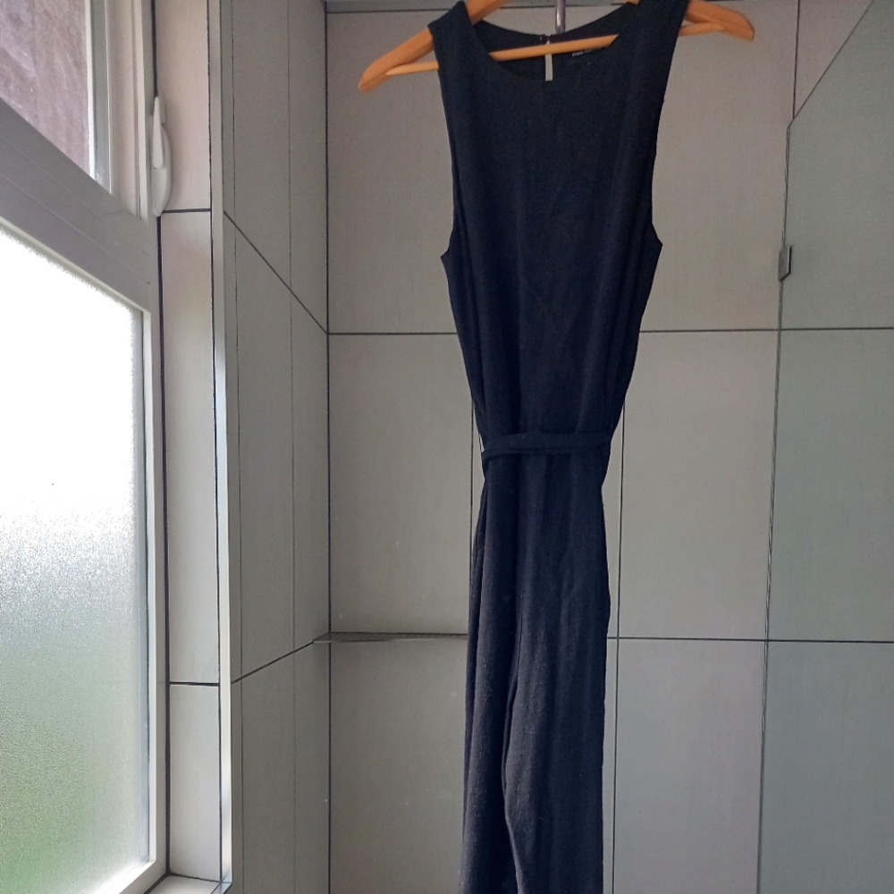 Frank and Oak black linen blend jumpsuit